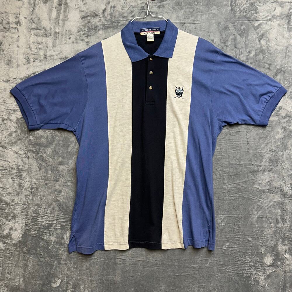 Cotton 90s Classics by Munsingwear Golfwear Polo Shirt Men’s‎ L Colorblock Blue
